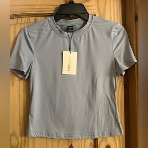 SHEIN Gray Short Sleeve Top